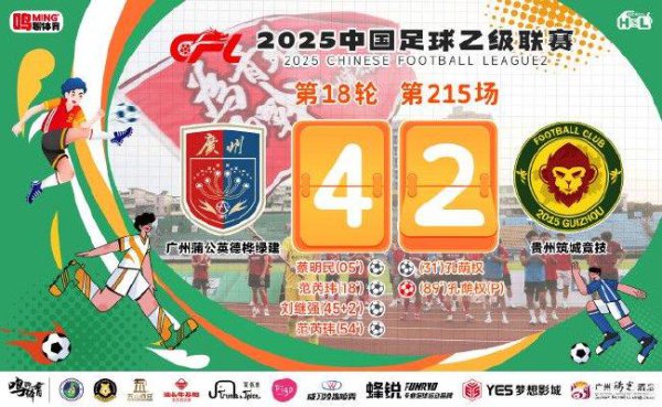 中乙-广州蒲公英4比2贵州 比赢更遑急的是赢的模样